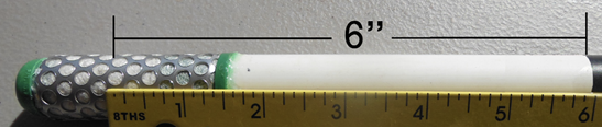 A ruler shower a 6-inch distance between the bottom of the tape and the middle of the sensor.