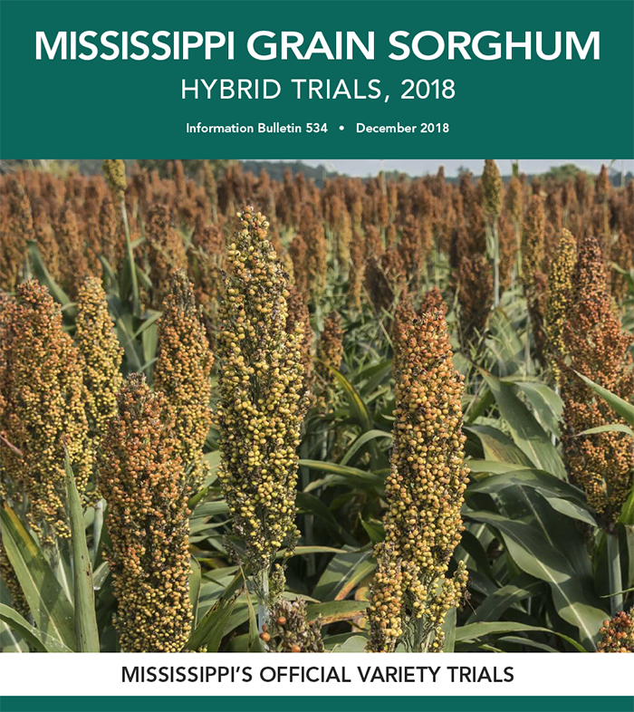 The cover of the Mississippi Grain Sorghum Variety Trial, 2018 publication.