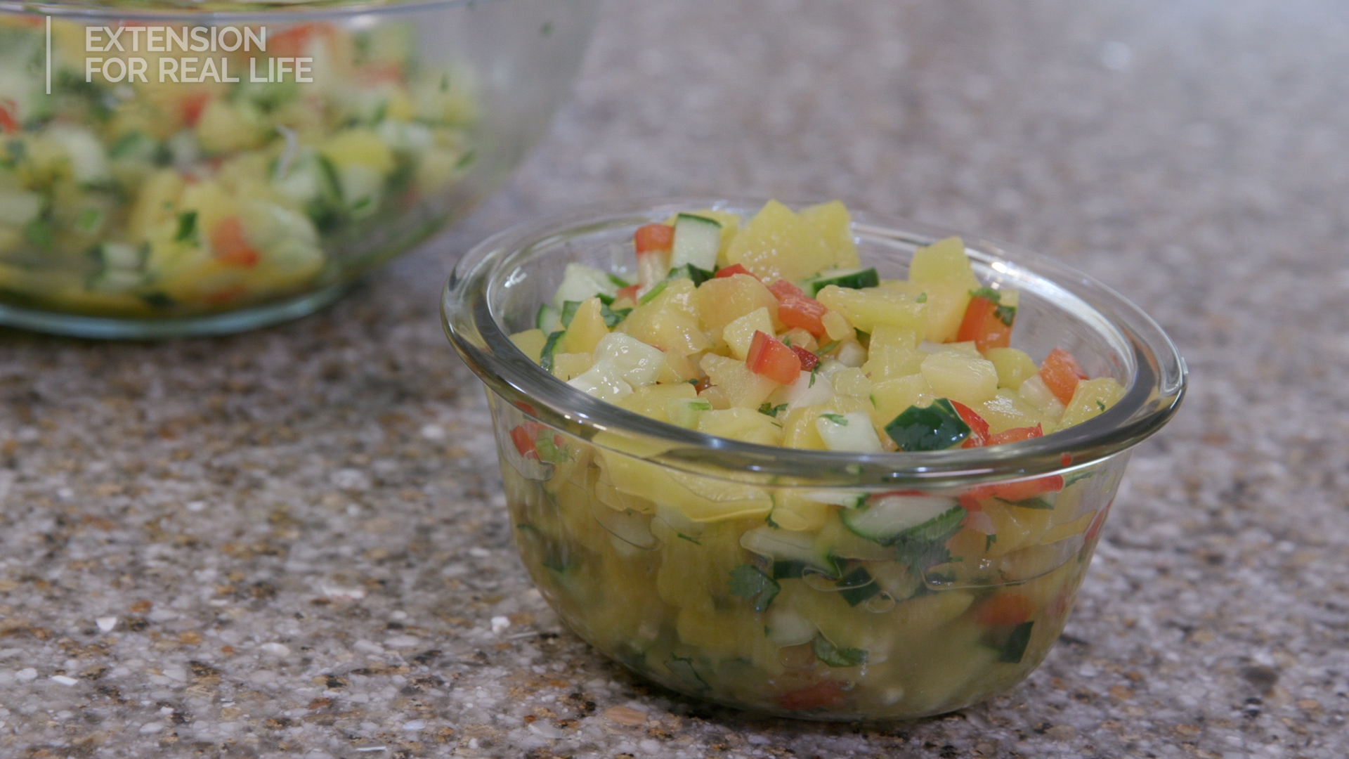 peach salsa in a bowl