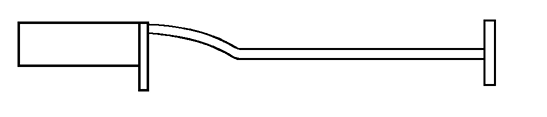 A dibble, or planting bar, has a long handle and a rectangular piece on the end.