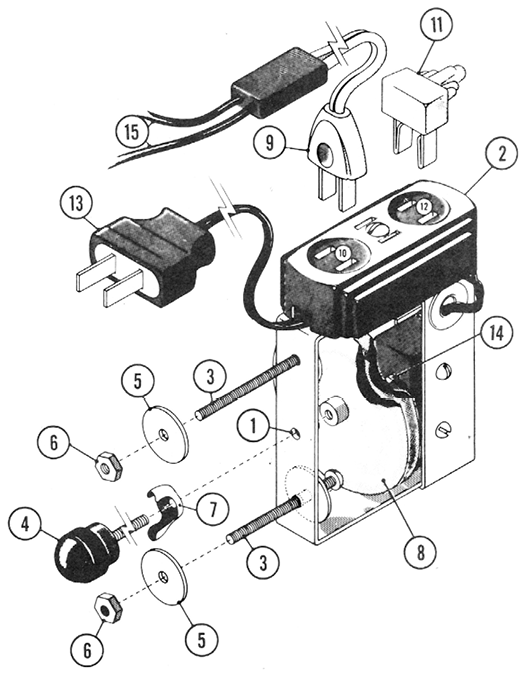 The parts of a micro-switch assembly are numbered, corresponding with the text under the image.