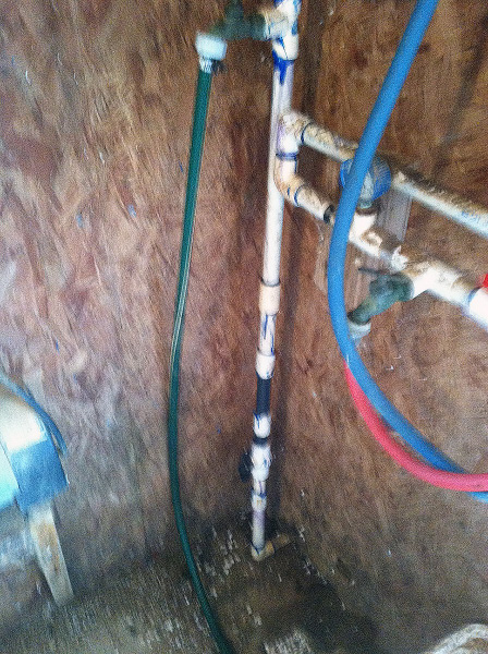 A three-fourths-inch supply line from the well (may be limiting availability).