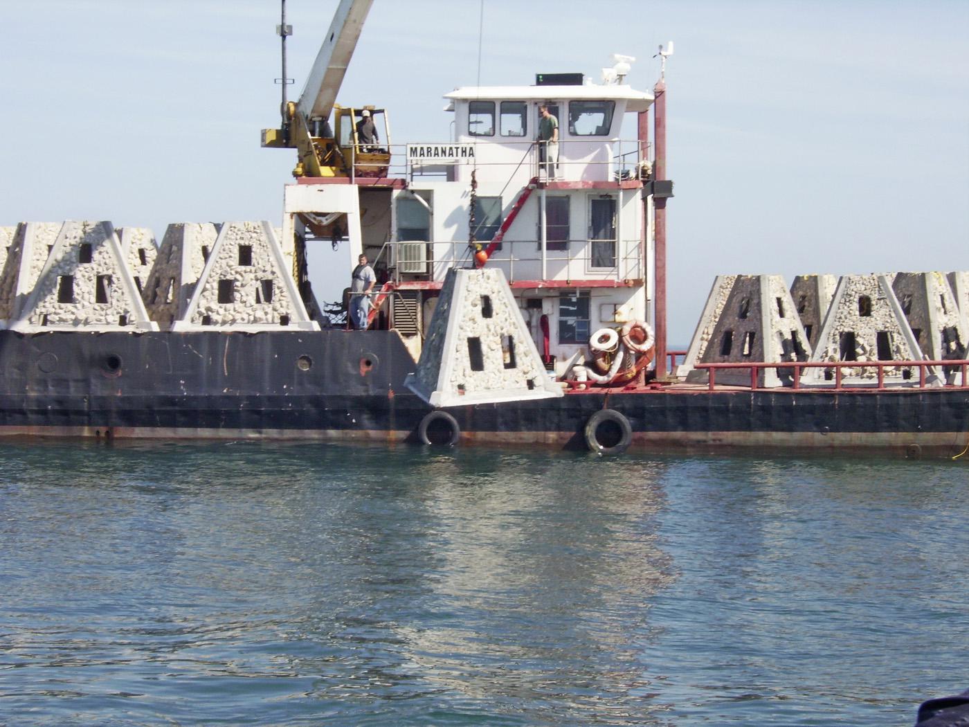 Artificial reefs provide a place of refuge for red snapper and Mississippi State University is researching the role that the reefs play in enhancing fisheries targeting red snapper. (Photo by Mississippi Department of Marine Resources)