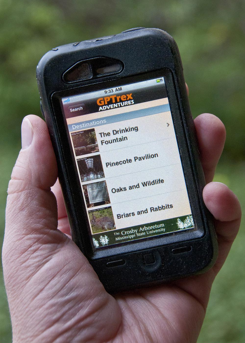Visitors to the Crosby Arboretum in Picayune who have iPhones, iPads or iPod Touches can now experience the pond and south Savanna journey by downloading the free GPTrex App. (Photo by Scott Corey)