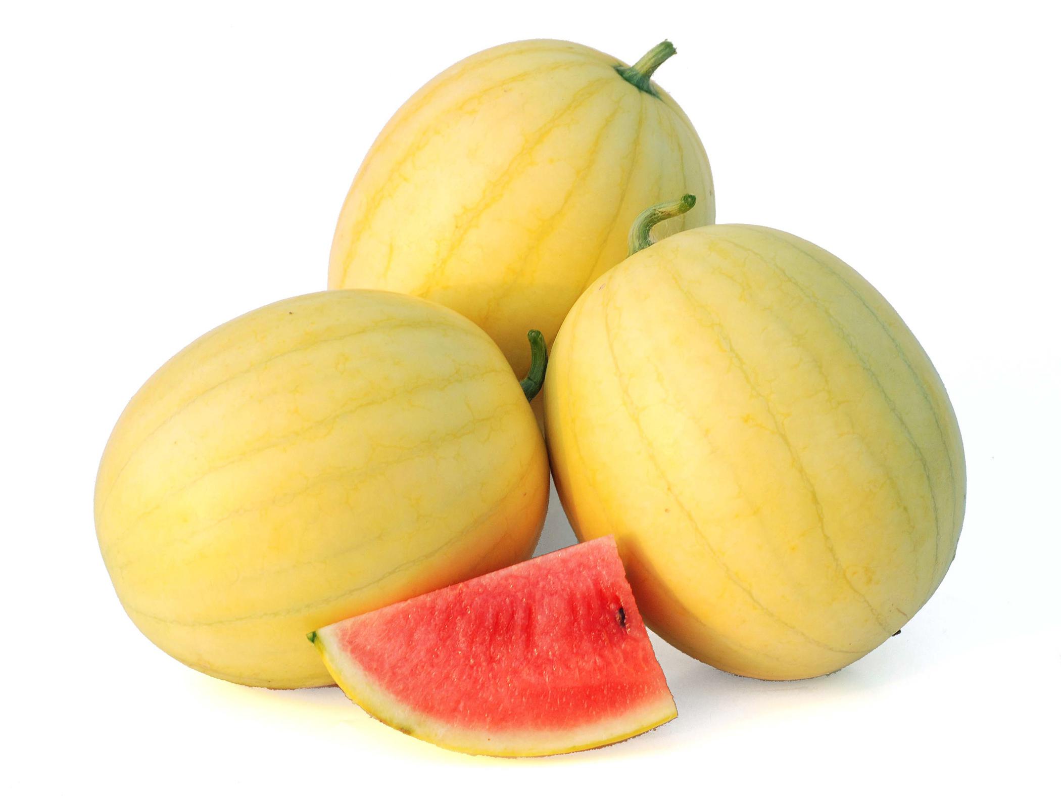 The non-traditional "Faerie" F1 watermelon, with its yellow rind and sweet, red flesh, is a 2012 All-America Selection Vegetable Award winner. (Photo courtesy of All-America Selections)