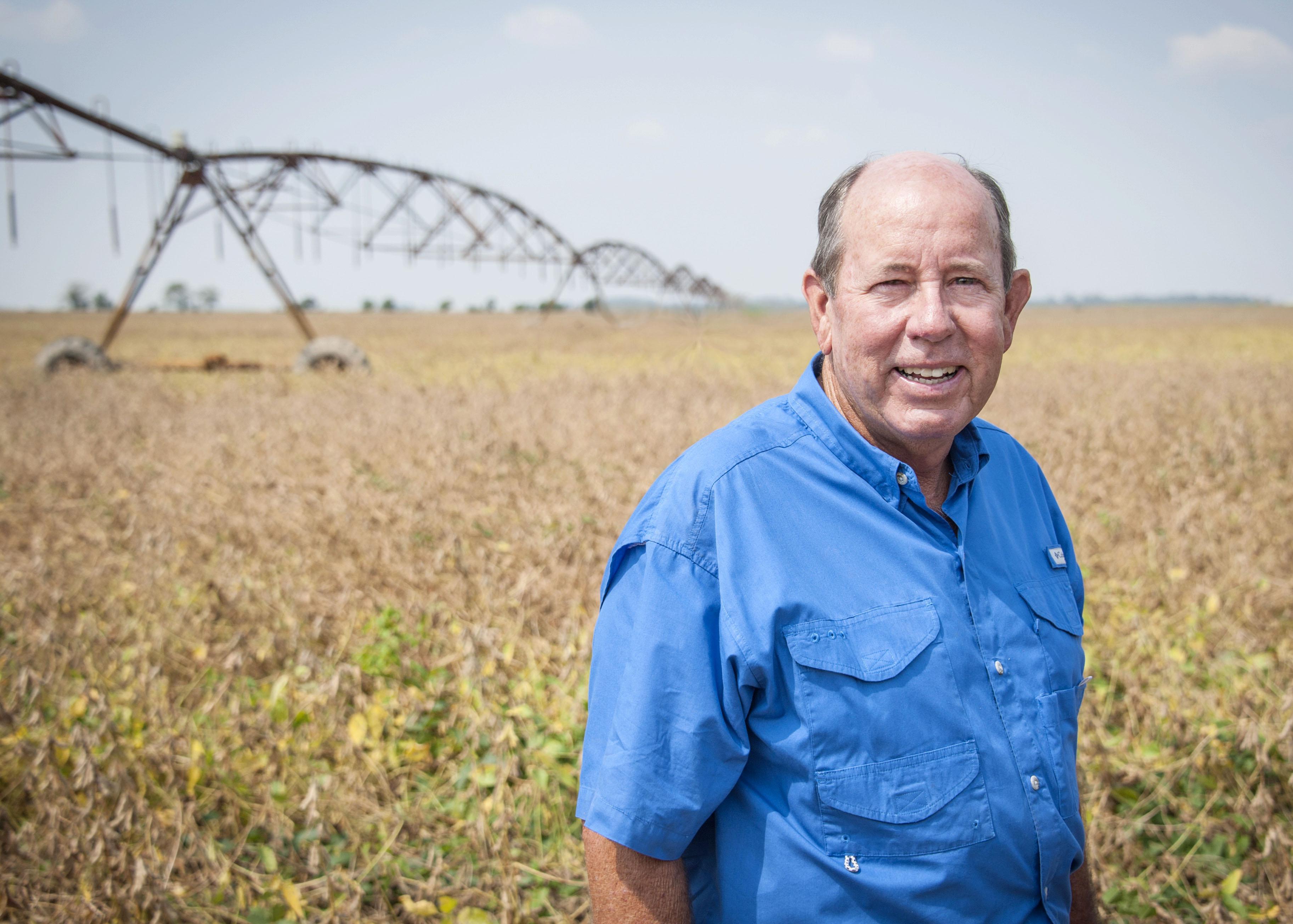 Abbott Myers starts working on his 7,138 acre farm at sunrise each day and often works after sunset. He was named Mississippi's winner of the 2013 Swisher Sweets/Sunbelt Expo Southeastern Farmer of the Year award. (Photo by MSU Ag Communications/Scott Corey)