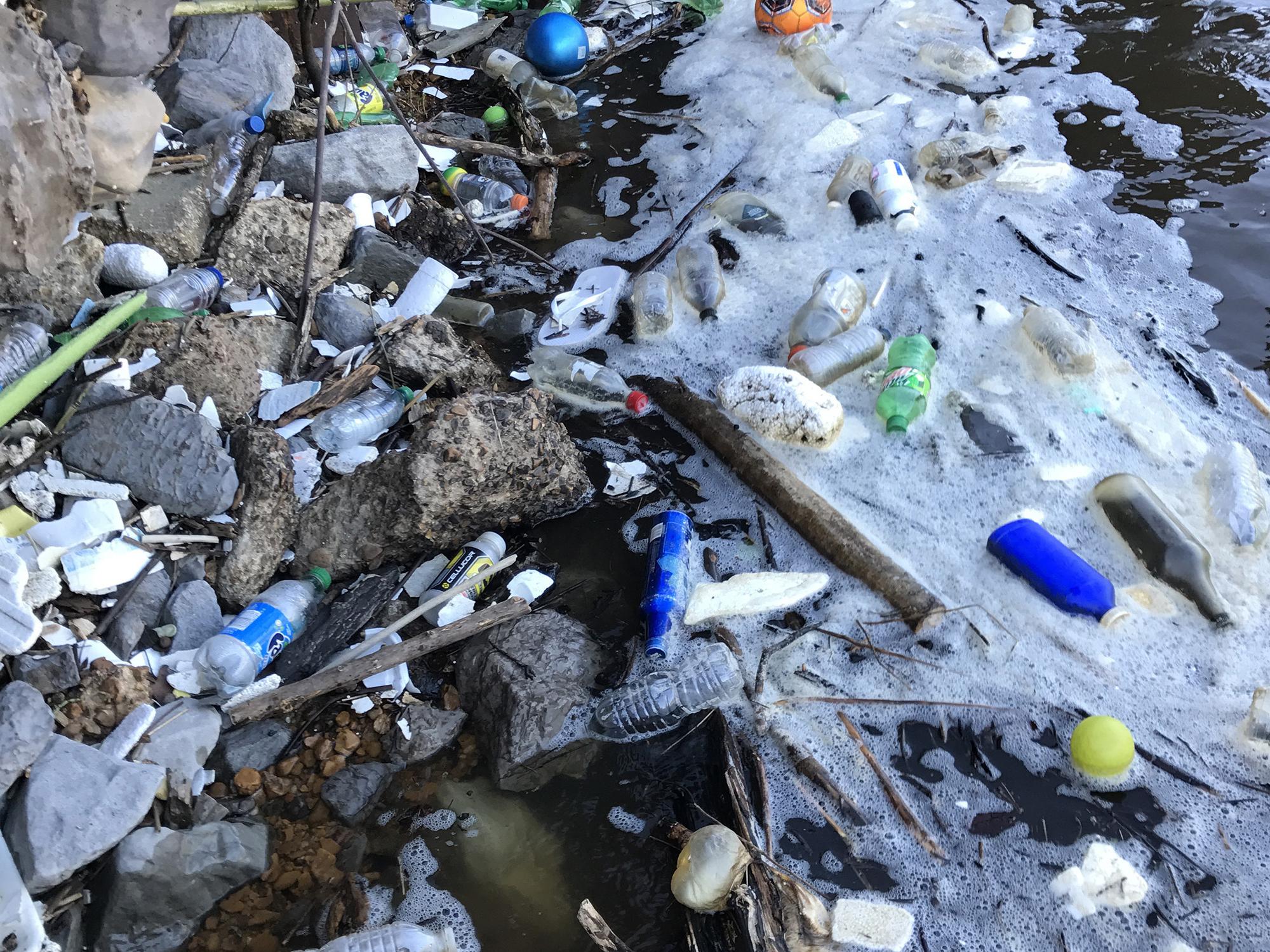 This is an example of trash found recently at a popular fishing area on the Pearl River. (Submitted photo/Abby Braman)
