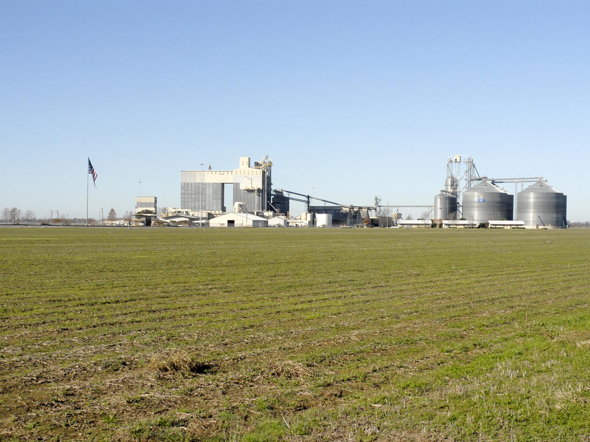 Storage facilities, such as this grain elevator in Sunflower County seen on Dec. 15, 2015, are busy as Mississippi’s 2015 harvest is complete. Agriculture brought an estimated value of $7.4 billion to the state. (Photo by MSU Extension Service/Bonnie Coblentz)