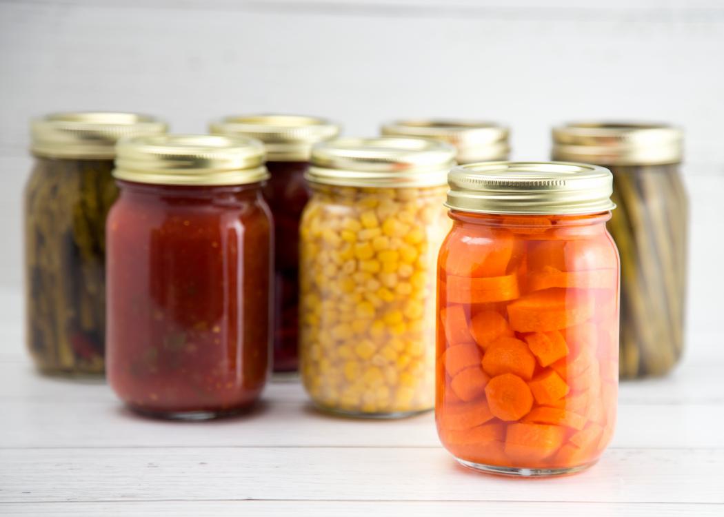 Canned Vegetables in Mason Jars