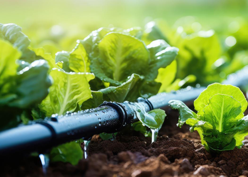 Irrigation watering system in a garden