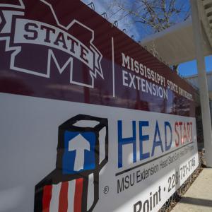 A Mississippi State University Extension Service Head Start sign.