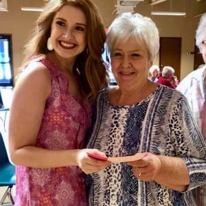 One woman who attended the Breast Cancer Awareness Luncheon pictured with speaker Molly May. 