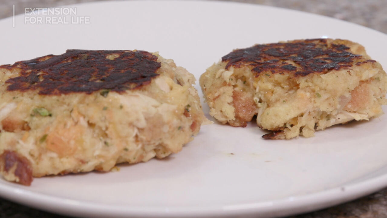 Tuna cakes on a plate