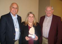 Ongoing conservation efforts earned the Coahoma County office of the Mississippi State University Extension Service the title of Earth Team state winner. From left are NRCS representative Al Garner and Extension Service personnel Shanna Taylor and Don Respess. (Photo by MSU Extension Service)