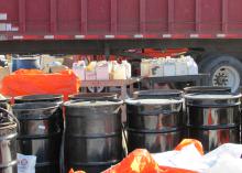 Agricultural producers from 11 Mississippi counties brought old tires, empty chemical containers and about 38,000 pounds of waste pesticides to a safe-disposal event in Sharkey County on Dec. 12. The Mississippi State University Extension Service coordinated the event. (Submitted photo)