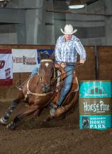 Barrel racers, such as this participant in the 2013 Horse Poor event at the Mississippi Horse Park, can improve their skills in a clinic at Mississippi State University on May 27, 2017. (Submitted Photo)