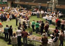 Attendees of the 27th annual Rice Tasting Luncheon can sample more than 300 rice dishes during the event Sept. 15, 2017, at the Delta State University Walter Sillers Coliseum in Cleveland. The luncheon is held in conjunction with National Rice Month and highlights Mississippi’s 17 rice-producing counties. (Photo by MSU Extension Service/file photo)