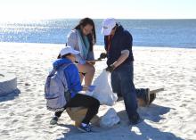 Volunteers record the types of trash they collected during a recent Mississippi Coastal Cleanup in Biloxi, Mississippi.