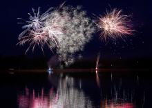 Setting off fireworks over a lake or pond away from houses decreases the risk of fires. (Photo by MSU Ag Communications/Kevin Hudson)