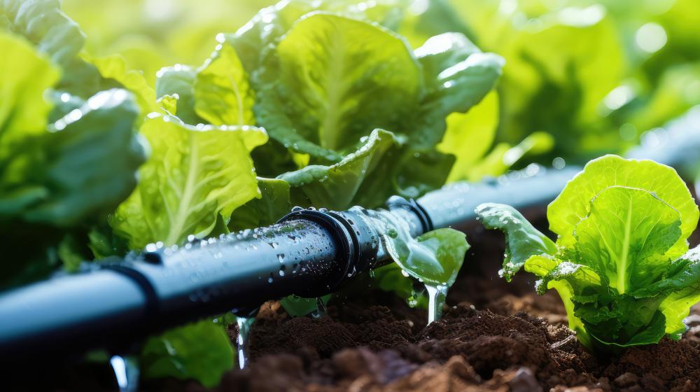 Irrigation watering system in a garden