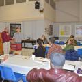Mississippi State University professor Rick Snyder facilitates the discussion with vegetable growers during the Central Mississippi Producer Advisory Council Feb. 17, 2015, in Raymond, Mississippi. (Photo by MSU Ag Communications/Susan Collins-Smith)