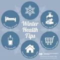 Graphic with five tips for staying healthy during winter