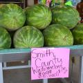 Consumers can find Mississippi-grown watermelons for their summer celebrations at stores and markets across the state, including these at the Byram Farmers Market in Byram, Mississippi, on June 27, 2017. (Photo by MSU Extension Service/Susan Collins-Smith)