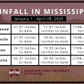 Graphic showing Mississippi rainfall totals in 2020.