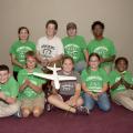 Mississippi 4-H’ers in the Oktibbeha County Clover Dawgs robotics engineering club celebrate 4-H National Youth Science Day. The Oct. 5 event features an engineering challenge for young people. (Photo by MSU Extension Service/Kat Lawrence)
