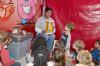 Winston County 4-H youth agent Sandra Jackson serves as a Body Walk volunteer during recent school group tours at Mississippi State University. At her station, students learn about how the heart works and what they can do to keep it healthy. (Photo by Marco Nicovich)