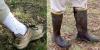 To minimize tick exposure, wear rubber boots and tuck pant legs into the boots so ticks cannot crawl onto clothing, advise Mississippi State University experts. (Photos by Jerome Goddard)