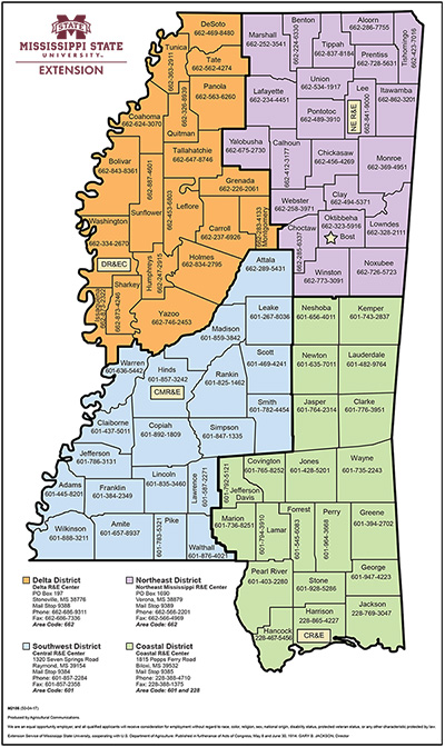 Rankin County District Map Msu Extension District Map | Mississippi State University Extension Service