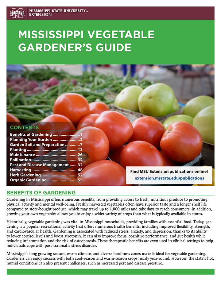 Cover of the Mississippi Vegetable Gardener's Guide (MSU Extension Publication 3616).