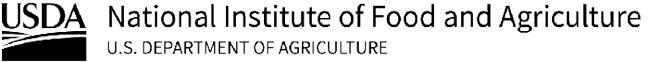 Logo. United States Department of Agriculture National Institute of Food and Agriculture.