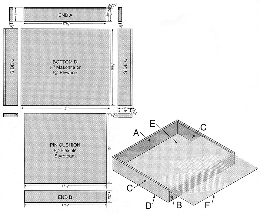 See table for specific measurements, quantities, and materials.