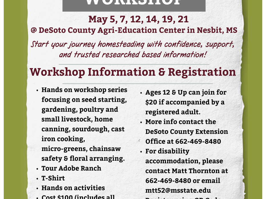 Master Urban Homesteader Workshop May 5, 7, 12, 14, 19, 21