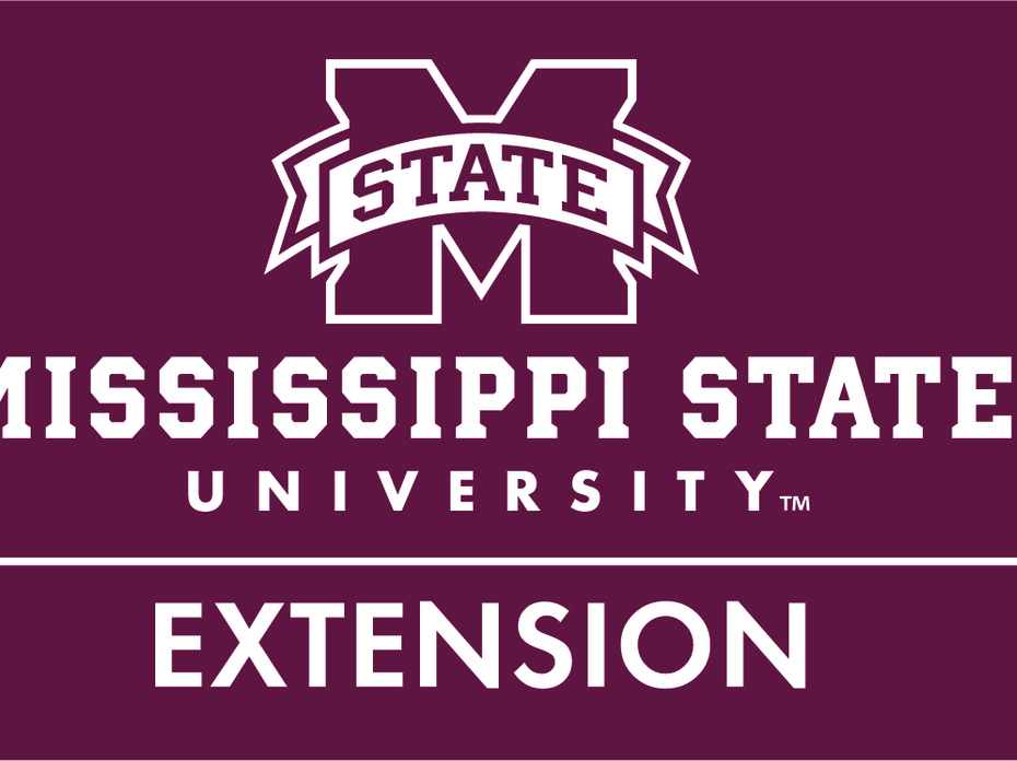 Mississippi State University Extension Service logo in white on maroon background.