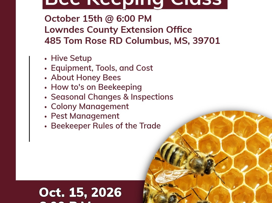 Lowndes County Beginner Bee Keeping Class