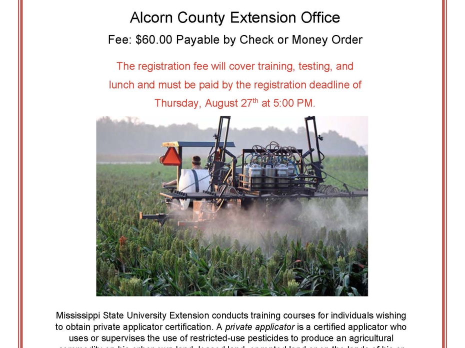 Private Applicator Training Flyer