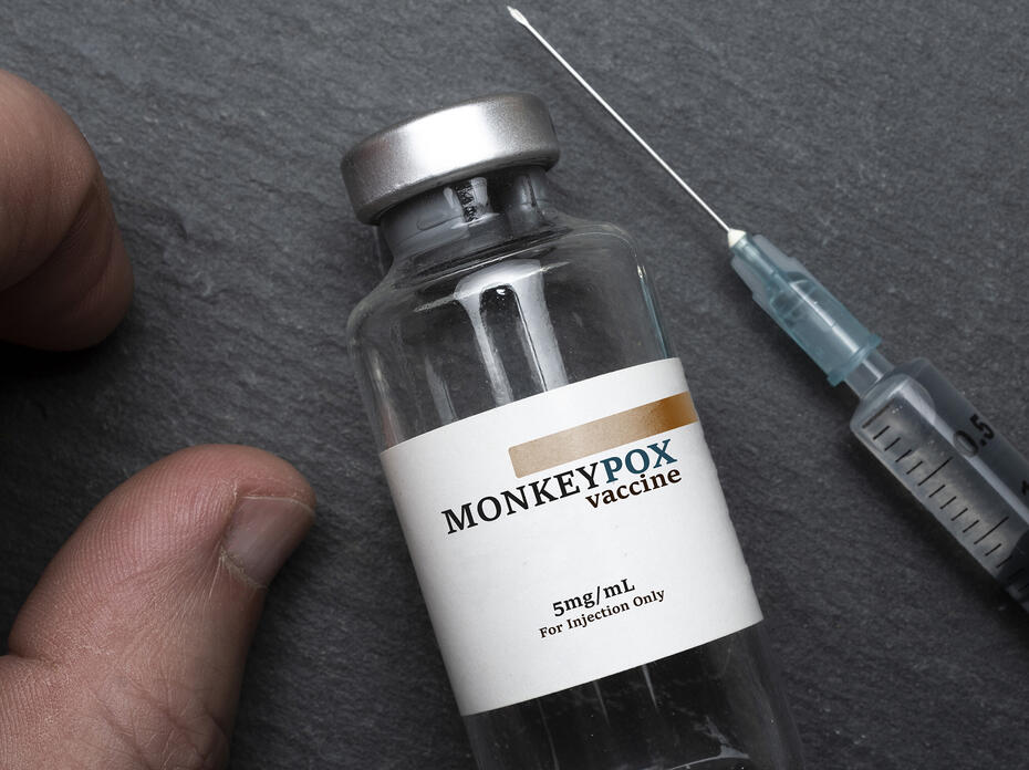 Vial of monkeypox vaccine ready to be injected