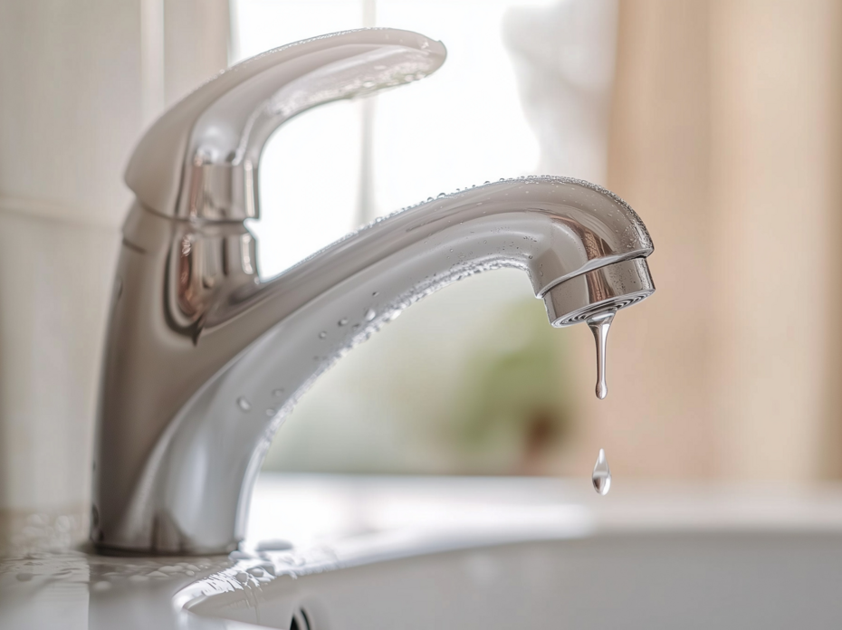 Water dripping from faucet