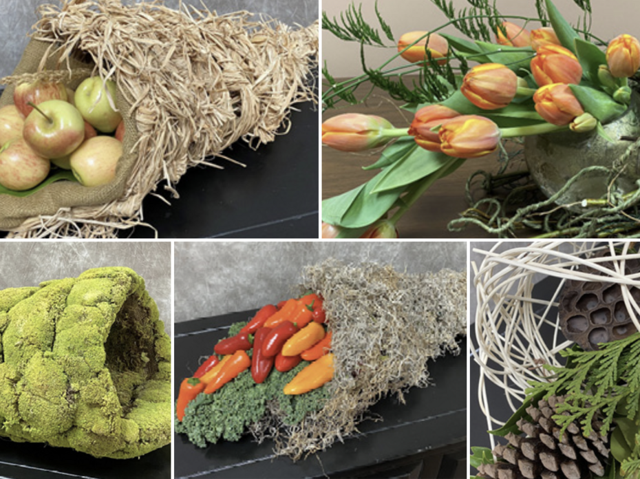 collage of cornucopia designs