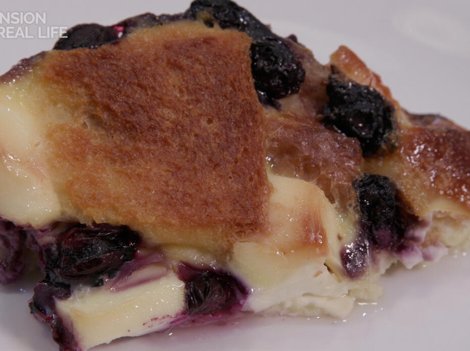 slice of Overnight Blueberry French Toast