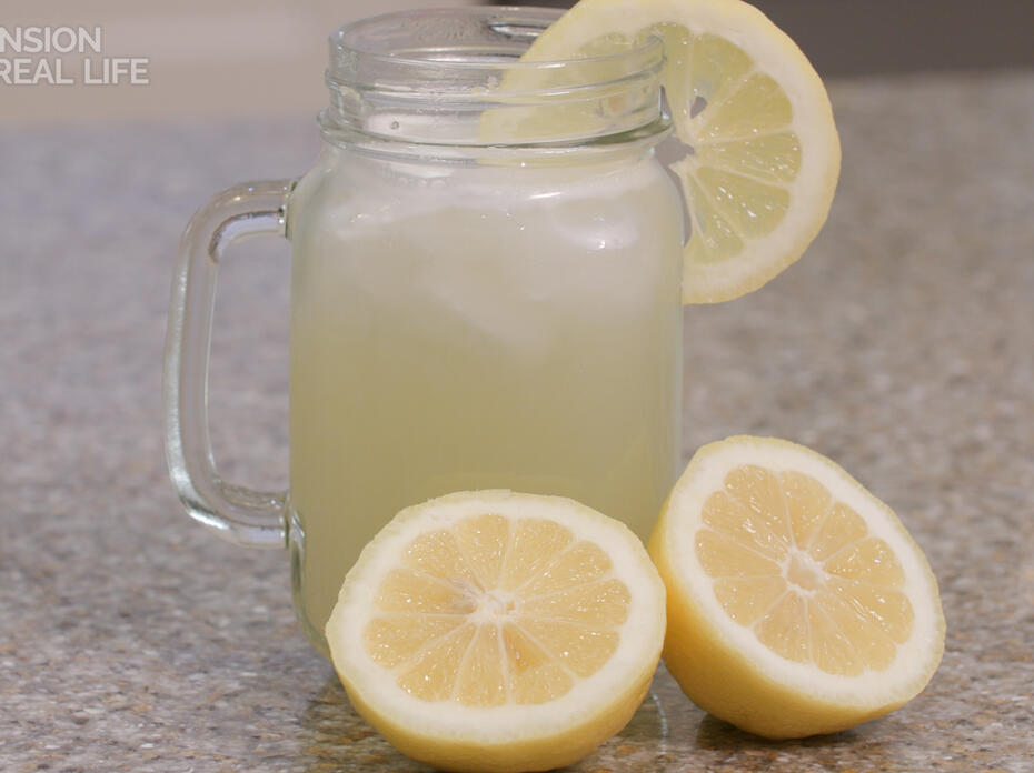 a glass of lemonade