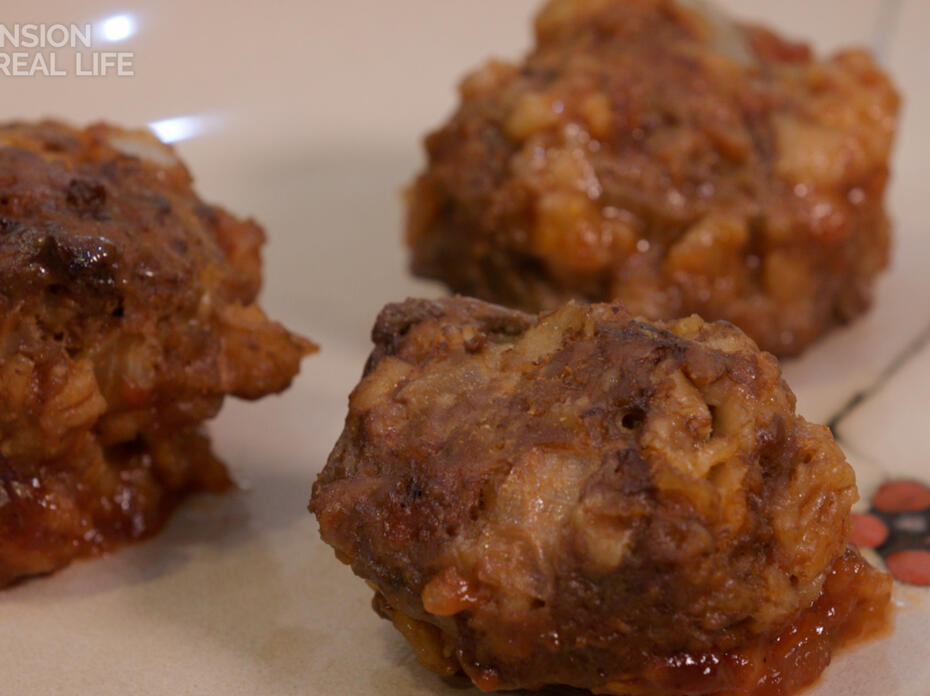 closeup of meatballs