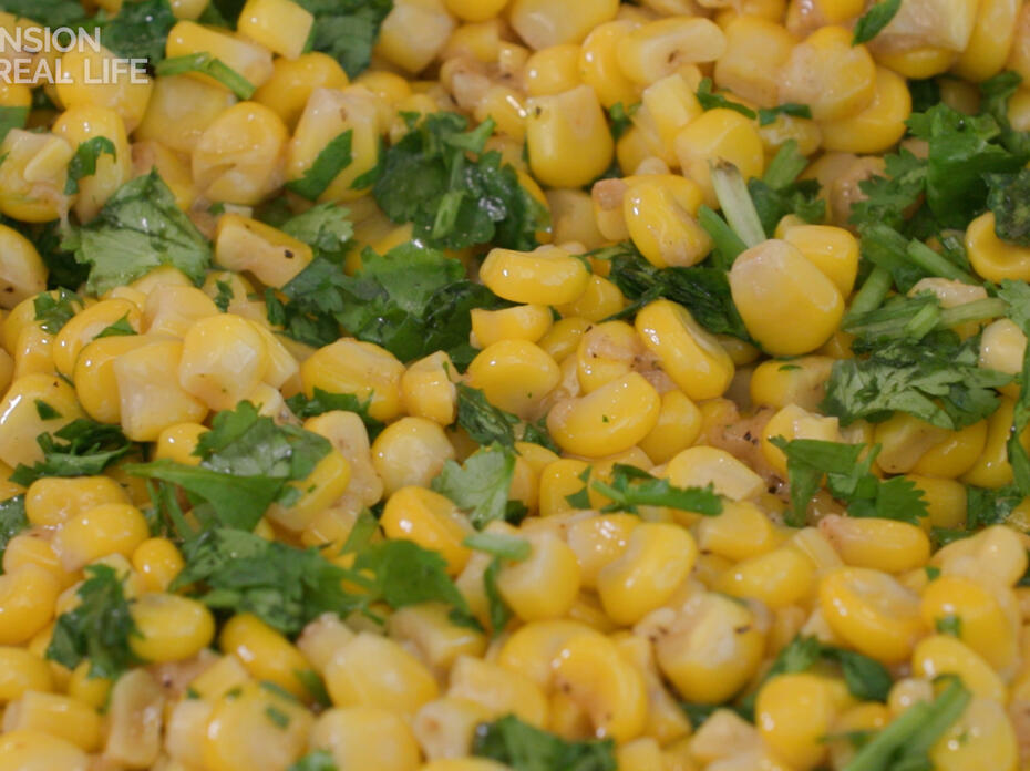 Closeup of Parmesan Cilantro Corn