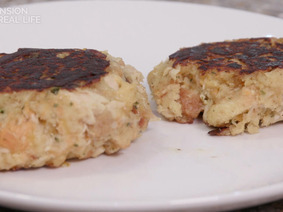 Tuna cakes on a plate