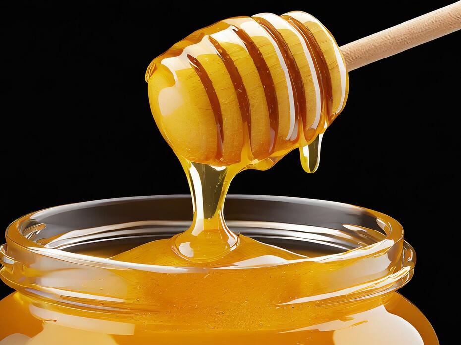 Honey in a jar.