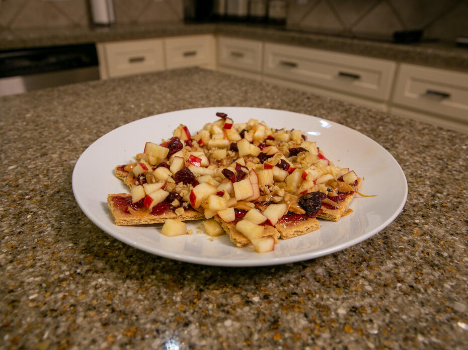 A plate of PBJ Nachos