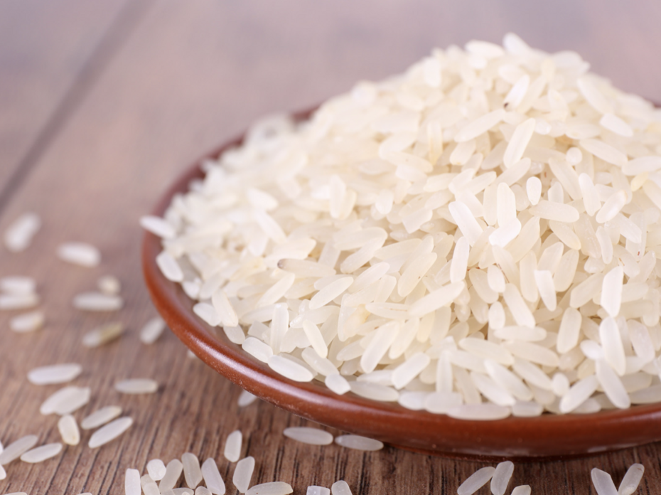 a bowl of uncooked rice